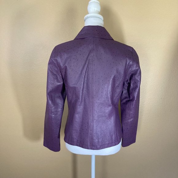 Chico's Ostrich Leather Jacket- size 4 (Chico's -0-) - Picture 4 of 12